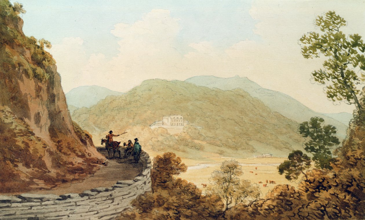Tan y Bwlch, 1793 (kağıt üzerinde wc ile kalem ve mürekkep) by John Warwick Smith