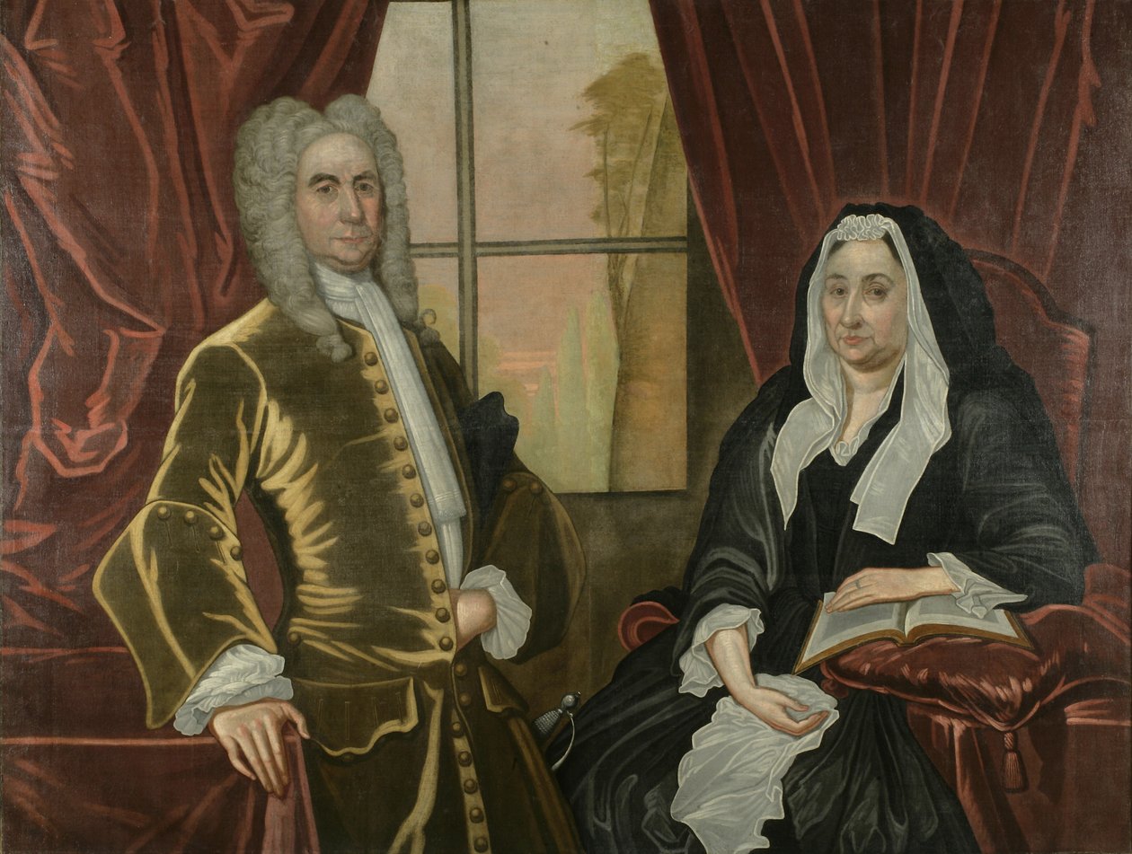 Kaptan ve Bayan Johannes Schuyler, c.1725-35 tuval üzerine yağlı boya by John Watson