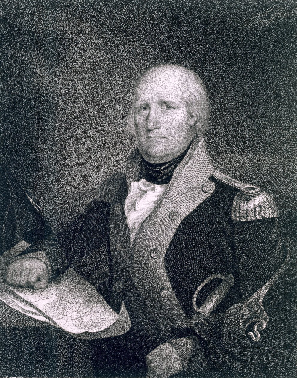 George Rogers Clark (1752-1818), orijinalinin James Barton Longacre (1794-1869) tarafından bir kopyasından sonra Thomas B. Welch (1814-74) tarafından oyulmuş by John Wesley Jarvis