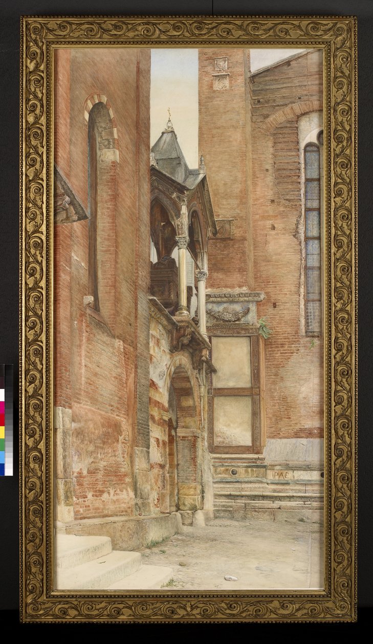 Castelbarco Mezarı, Verona, İtalya, Mayıs-Ağustos 1869 (kağıt üzerine grafit üzerine suluboya ve gövde rengi) by John Wharlton Bunney