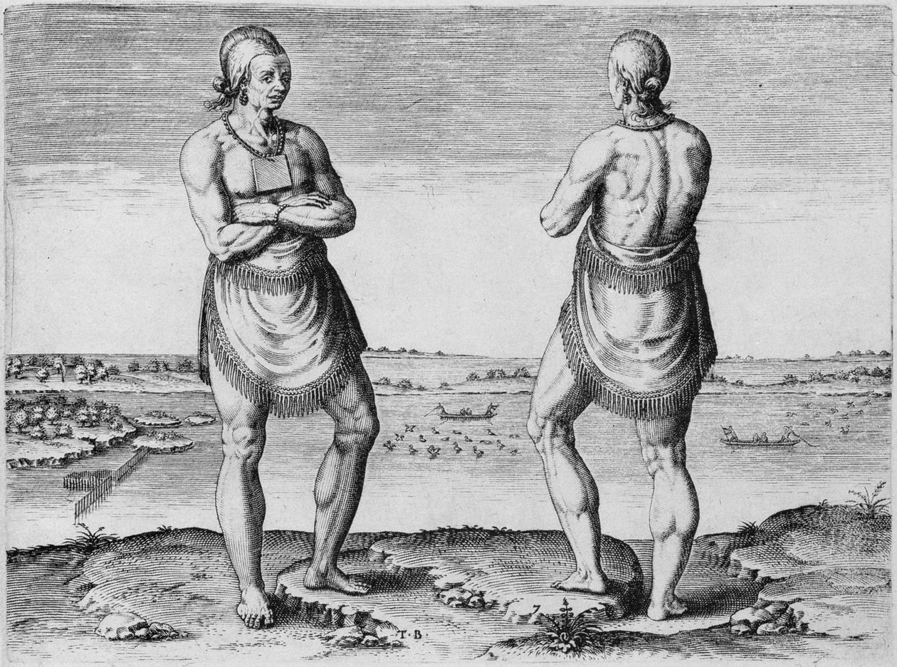 Theodor de Bry (1528-1598) tarafından oyulmuş Hint Elder veya Chief, by John White