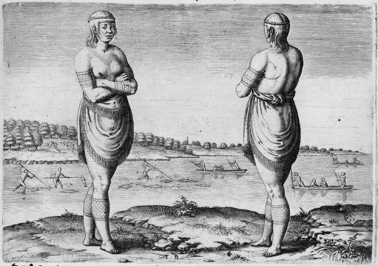 Theodor de Bry (1528-1598) tarafından oyulmuş Secotonlu Hintli Kadın by John White