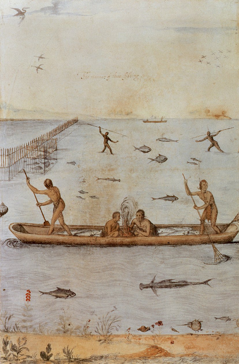 Kızılderililer Balık Tutma by John White