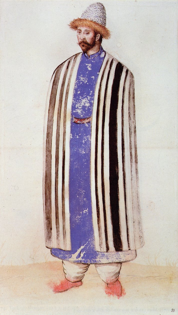 Tatar veya Özbek Adam (litografi) by John White