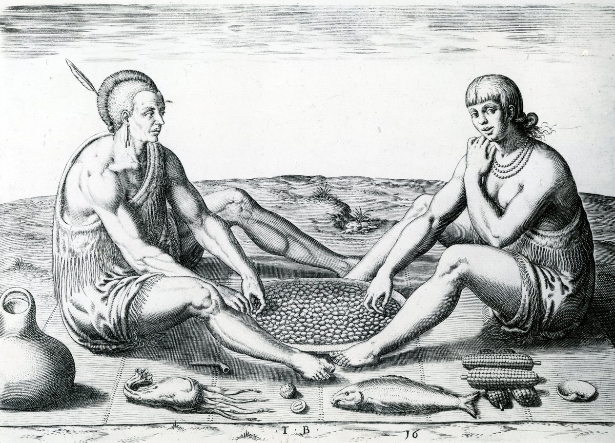 Etin başında oturmaları, 1590 by John White
