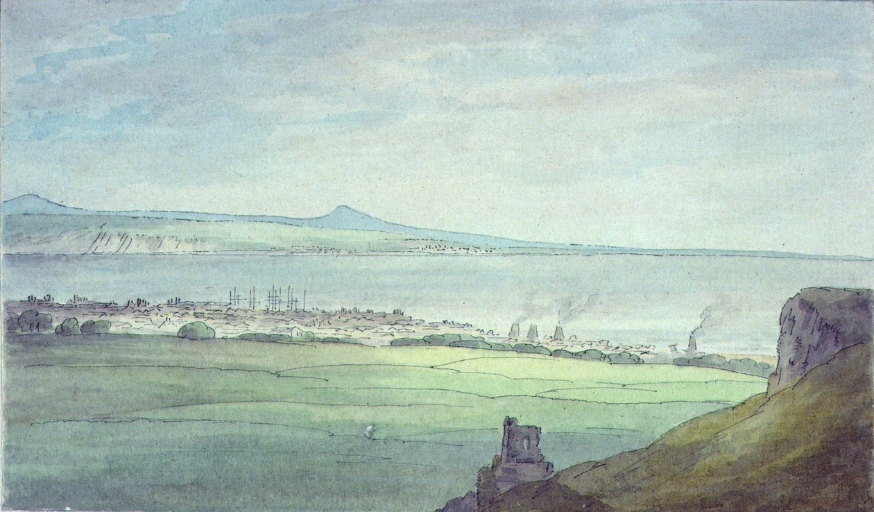 Leith, Kirkaldy ile Fifeshire kıyısında (suluboya) by John White Abbott