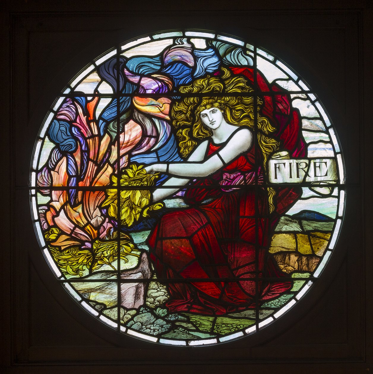 Biddulph Grange, James Powell & Sons, John William Brown (1842-1928), Yangın, 1903, Art Nouveau by John William Brown