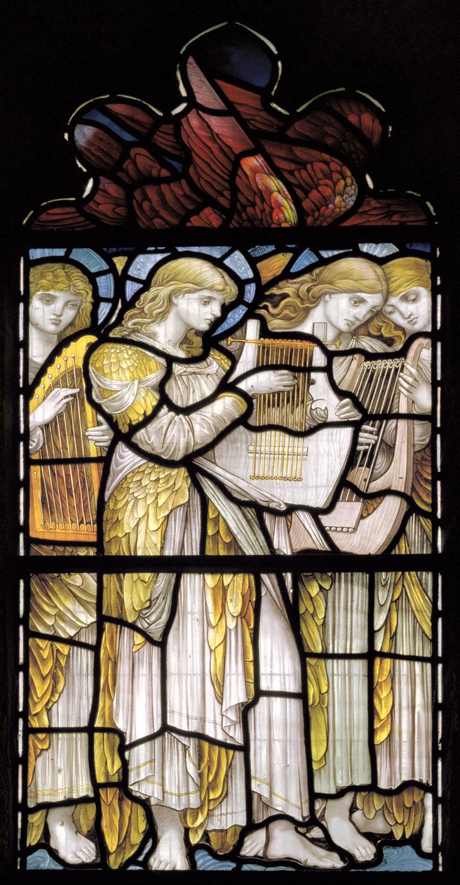 Müzikal Melekler, Te Deum, Doğu Penceresi, c.1888 by John William Brown