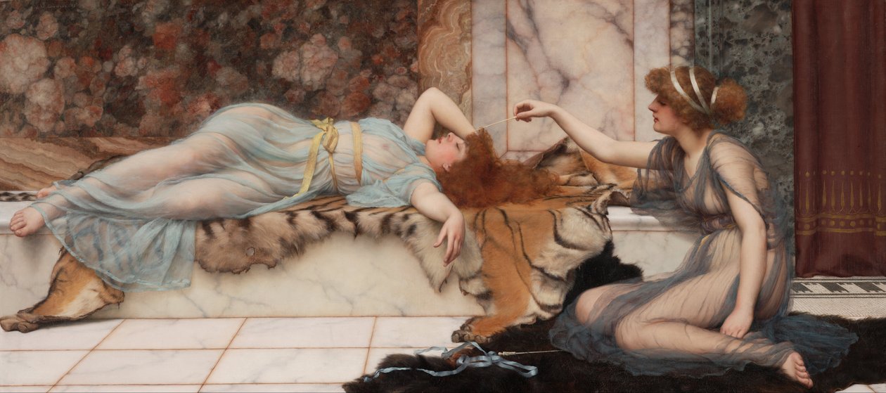 yaramazlık ve dinlenme by John William Godward