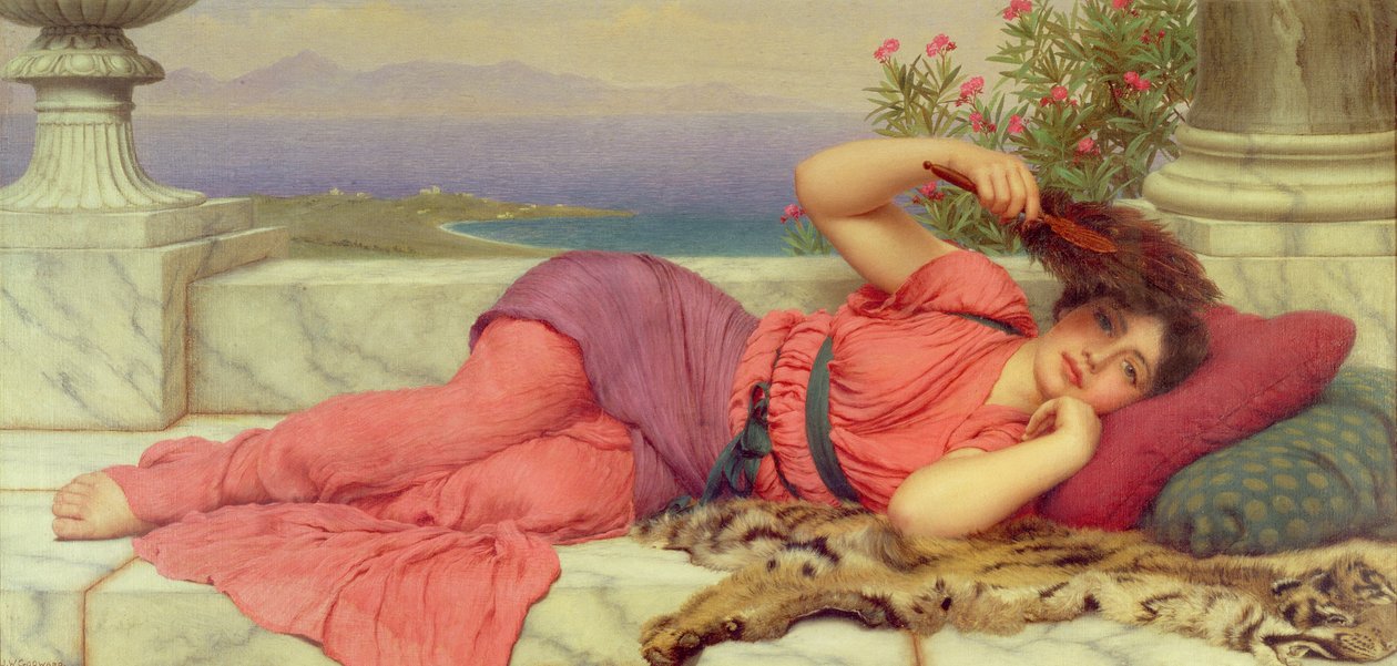 Öğle Dinlenme,1910 by John William Godward
