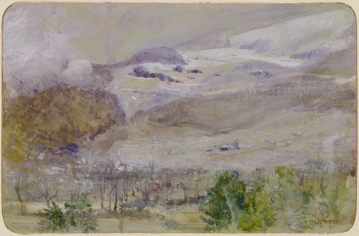 İsviçre Vadisi Manzarası, 1885 (kağıt üzerinde wc ve guaj) by John William Inchbold