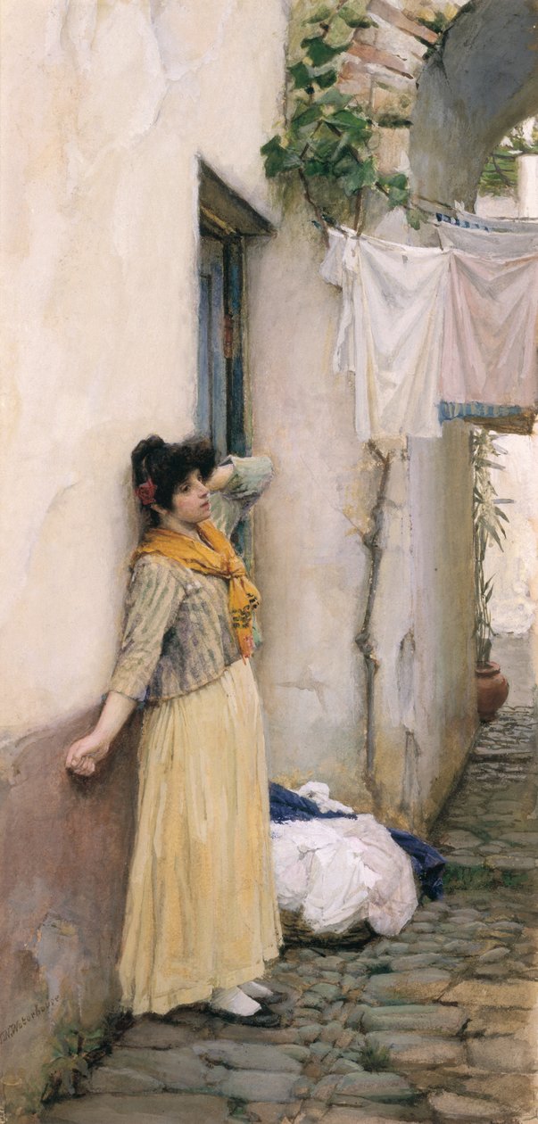 italyan kız by John William Waterhouse