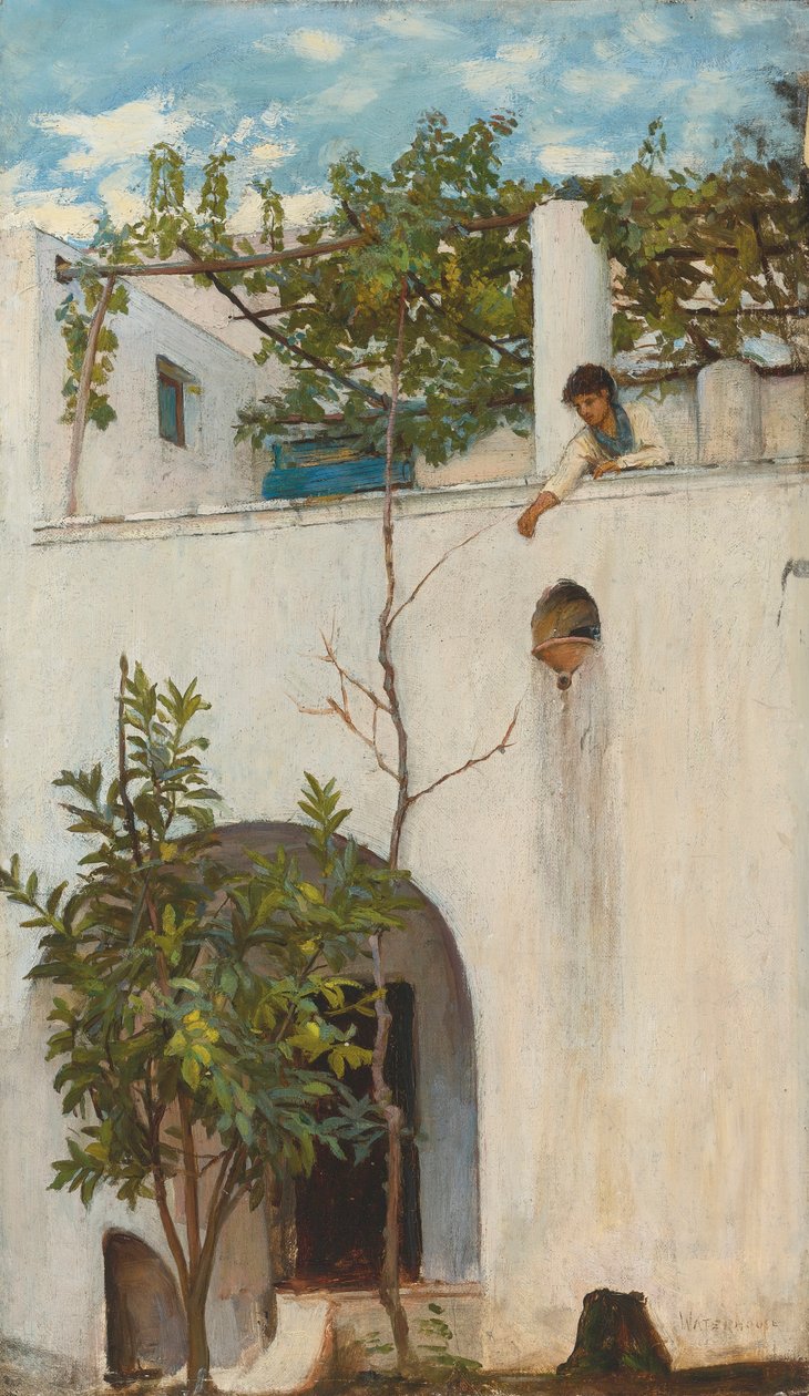 Balkondaki Kadın, Capri by John William Waterhouse