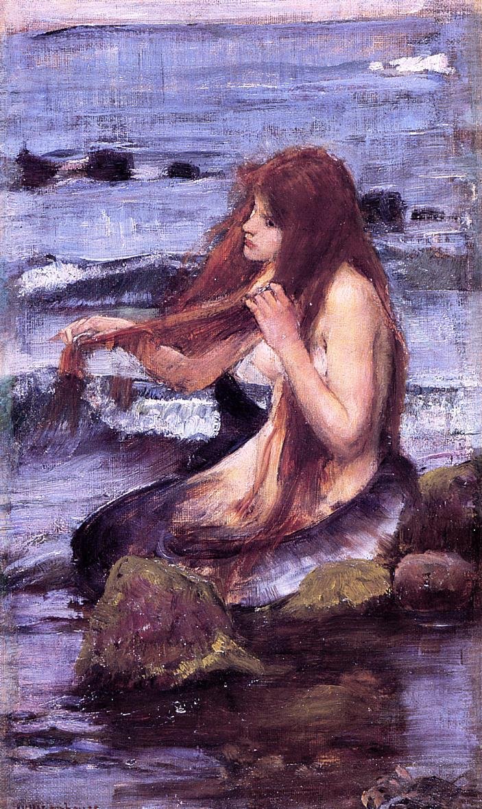 Bir Deniz Kızı için Kroki by John William Waterhouse