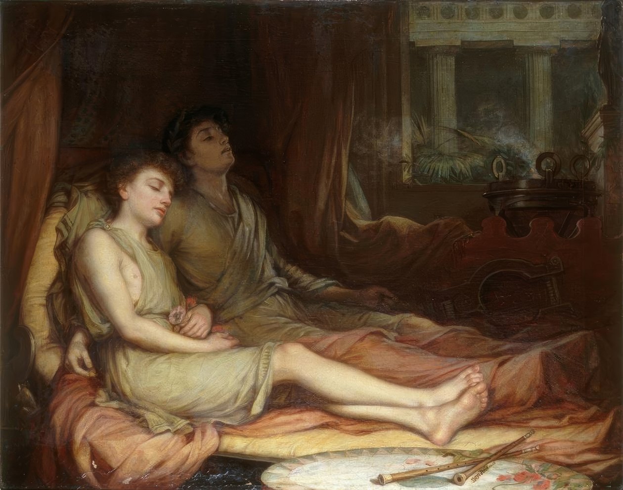 Uyku ve Üvey Kardeşinin Ölümü by John William Waterhouse