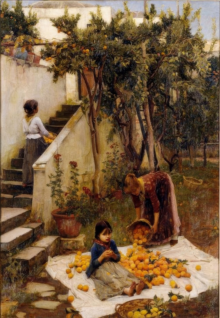 Turuncu Toplayıcılar by John William Waterhouse