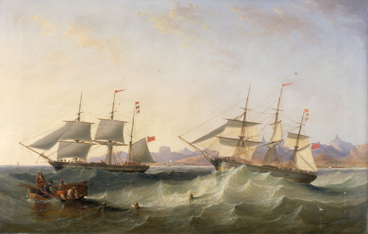 Bir Clipper ve Bir Doğu Hindistanlı Limandan Ayrılıyor by John Wilson Carmichael