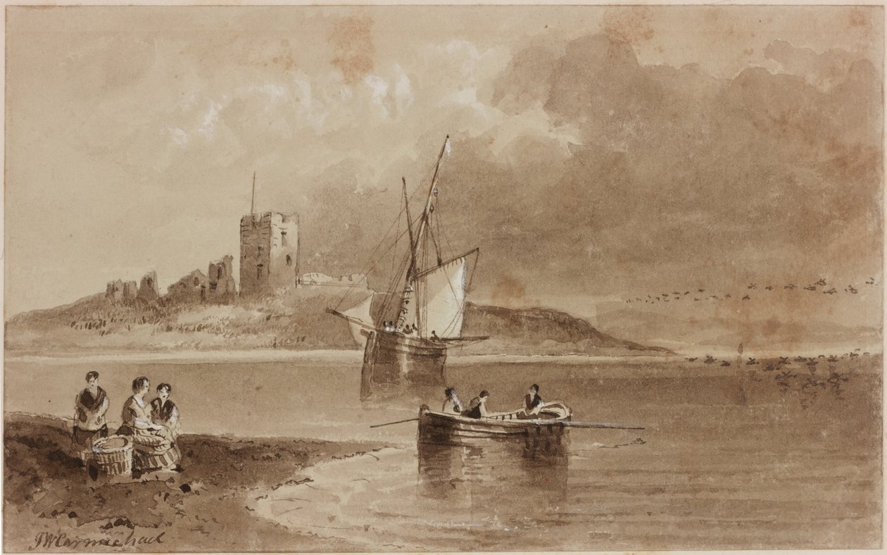Coquet Island (kağıt üzerinde mürekkep (sepya)) by John Wilson Carmichael