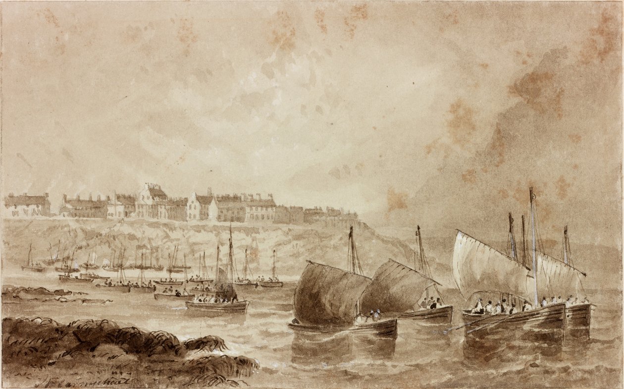 Cullercoats (kağıt üzerinde mürekkep (sepya)) by John Wilson Carmichael