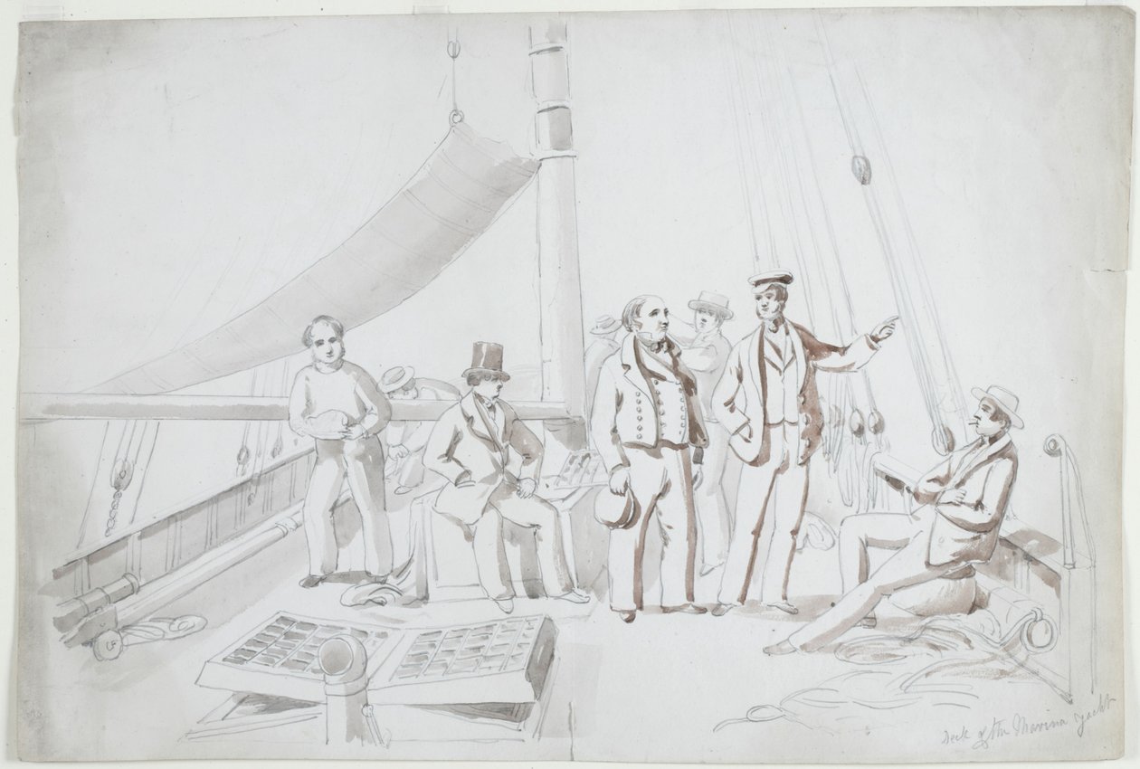 Marina Yatının Güvertesi by John Wilson Carmichael