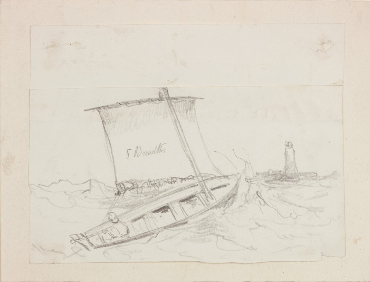 Deniz Feneri ve Teknedeki Figür by John Wilson Carmichael