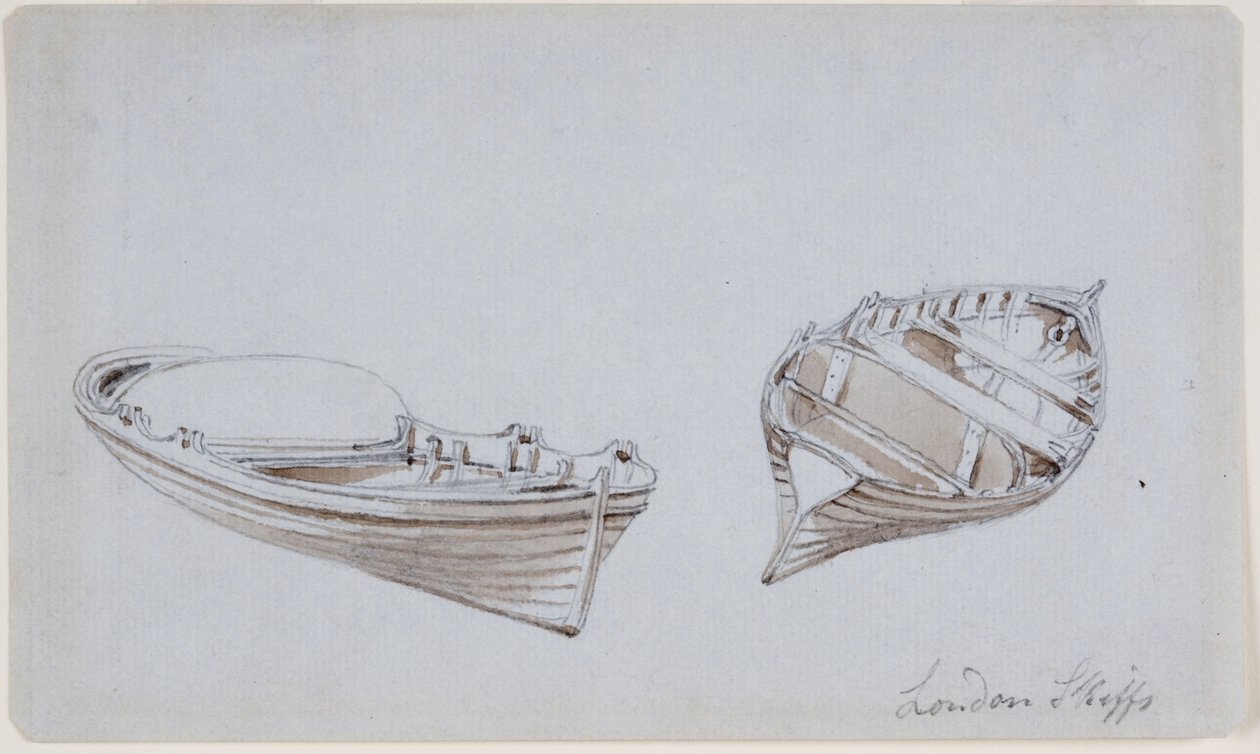 London Skiffs (mürekkep (kahverengi) ve kurşun kalem) by John Wilson Carmichael