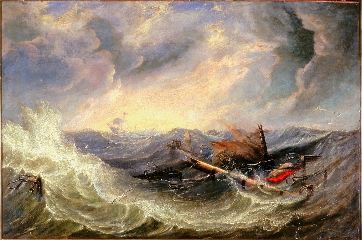Enkaz ile deniz manzarası by John Wilson Carmichael