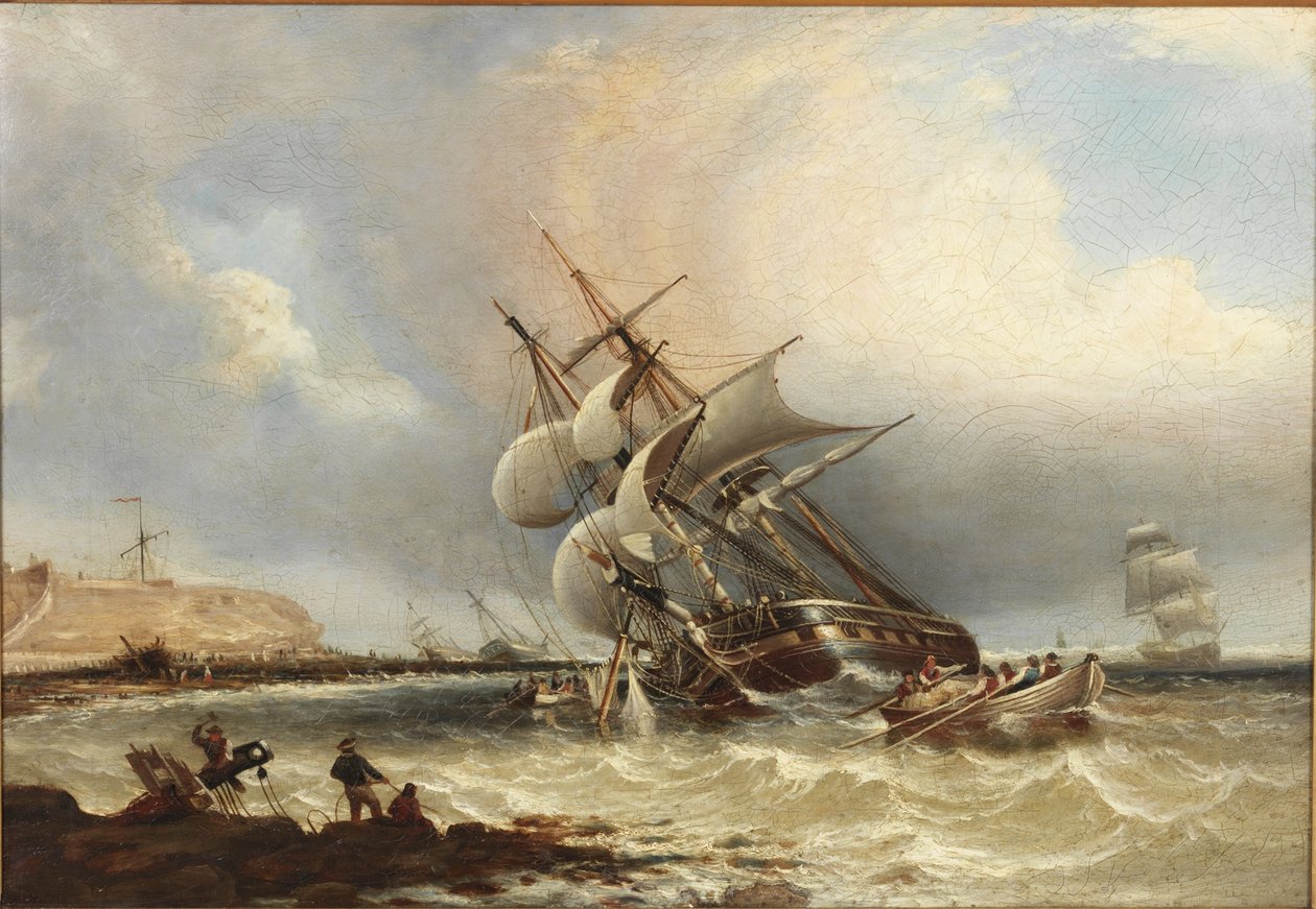 İskelelerin inşasından önce Tyne açıklarında batıklar by John Wilson Carmichael