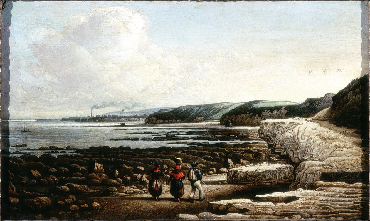 Sahil Manzarası, Cullercoats (kart üzerinde yağ ve kurşun kalem) by John Wilson Ewbank