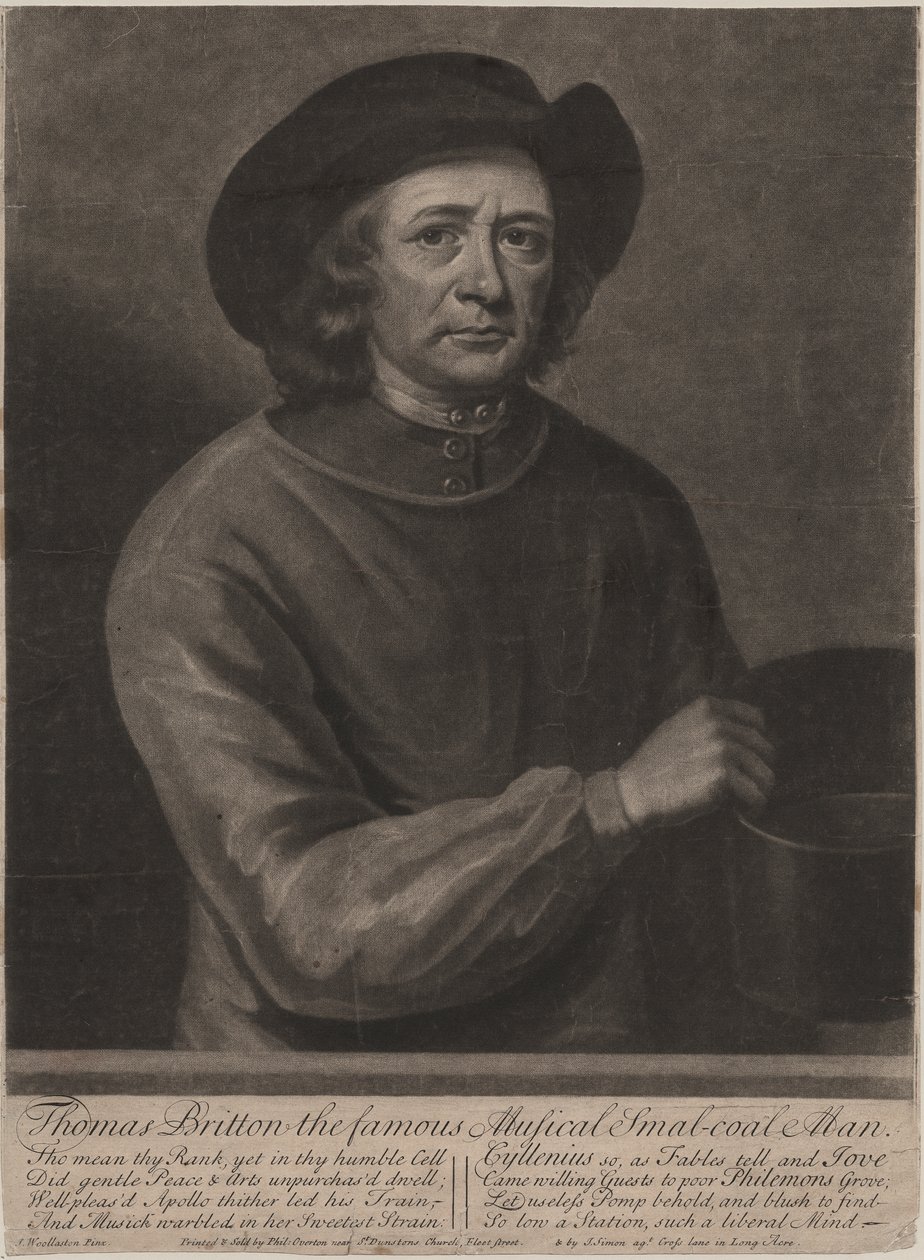 Thomas Britton, John Simon (1675-1751), 1703 (mezzotint) tarafından oyulmuş by John Wollaston