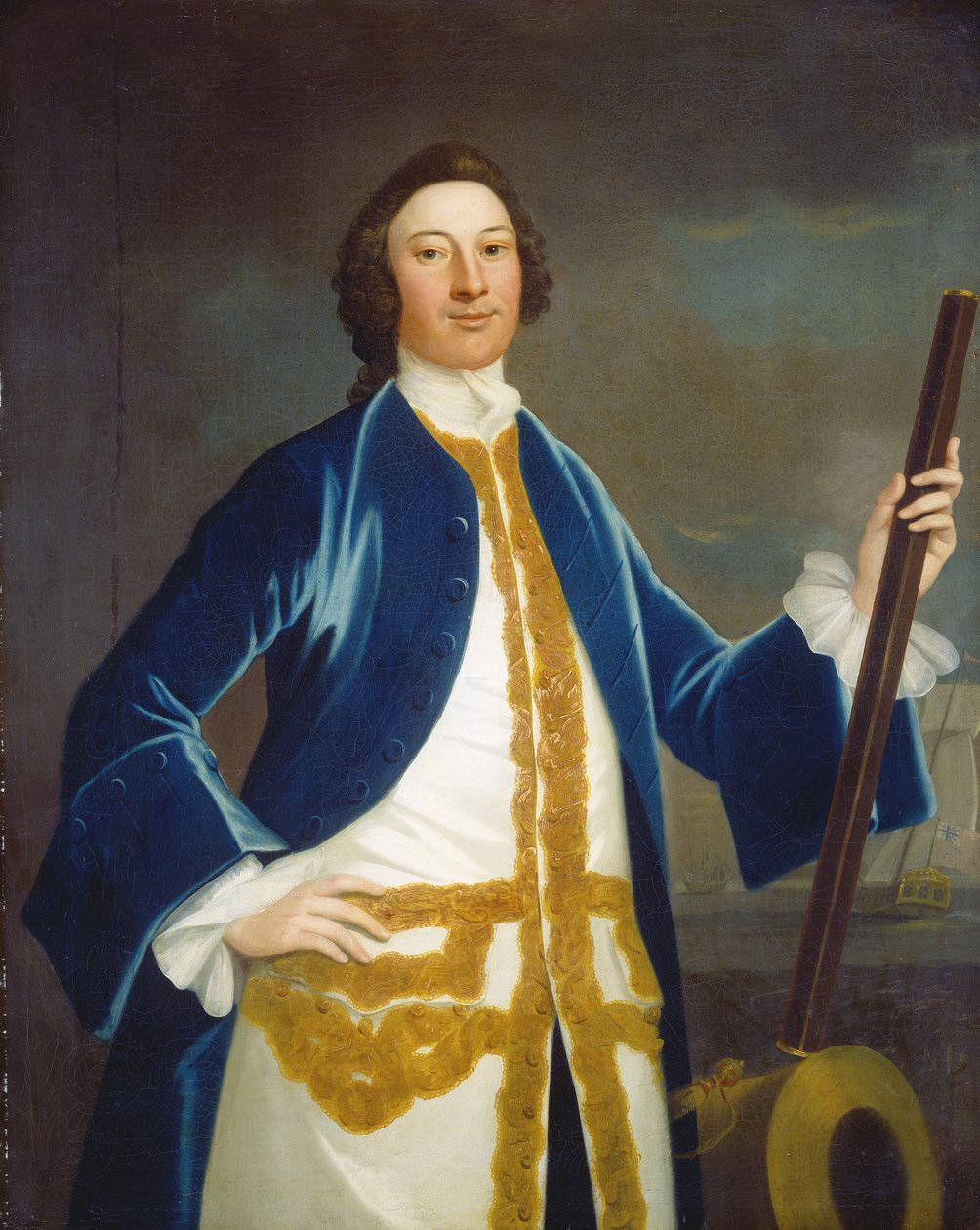 Kimliği belirsiz İngiliz deniz subayı, c.1745 by John Wollaston
