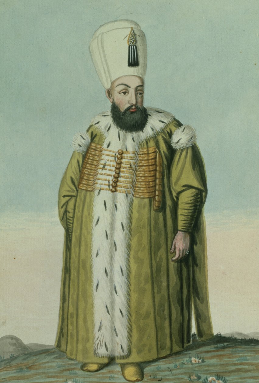 Amurath (Murad) III (1546-95) Sultan 1574-95, 'Türkiye İmparatorlarının Bir Dizi Portreleri'nden, 1808 by John Young