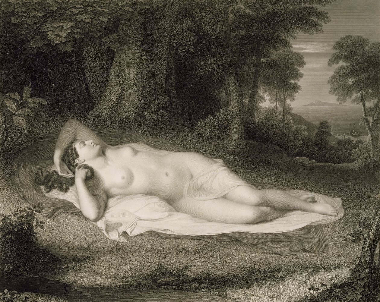 Ariadne, Asher Brown Durand (1796-1886) tarafından kazınmış by John after Vanderlyn