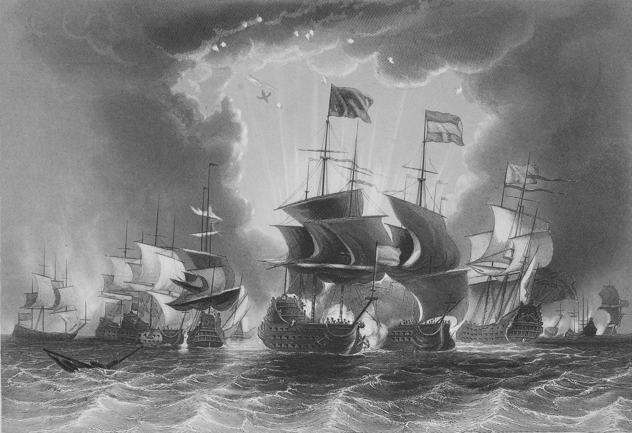 Hollanda Filosunun Yenilgisi, Amiral Blane tarafından, W. French tarafından kazınmıştır. by John the Younger Cleveley