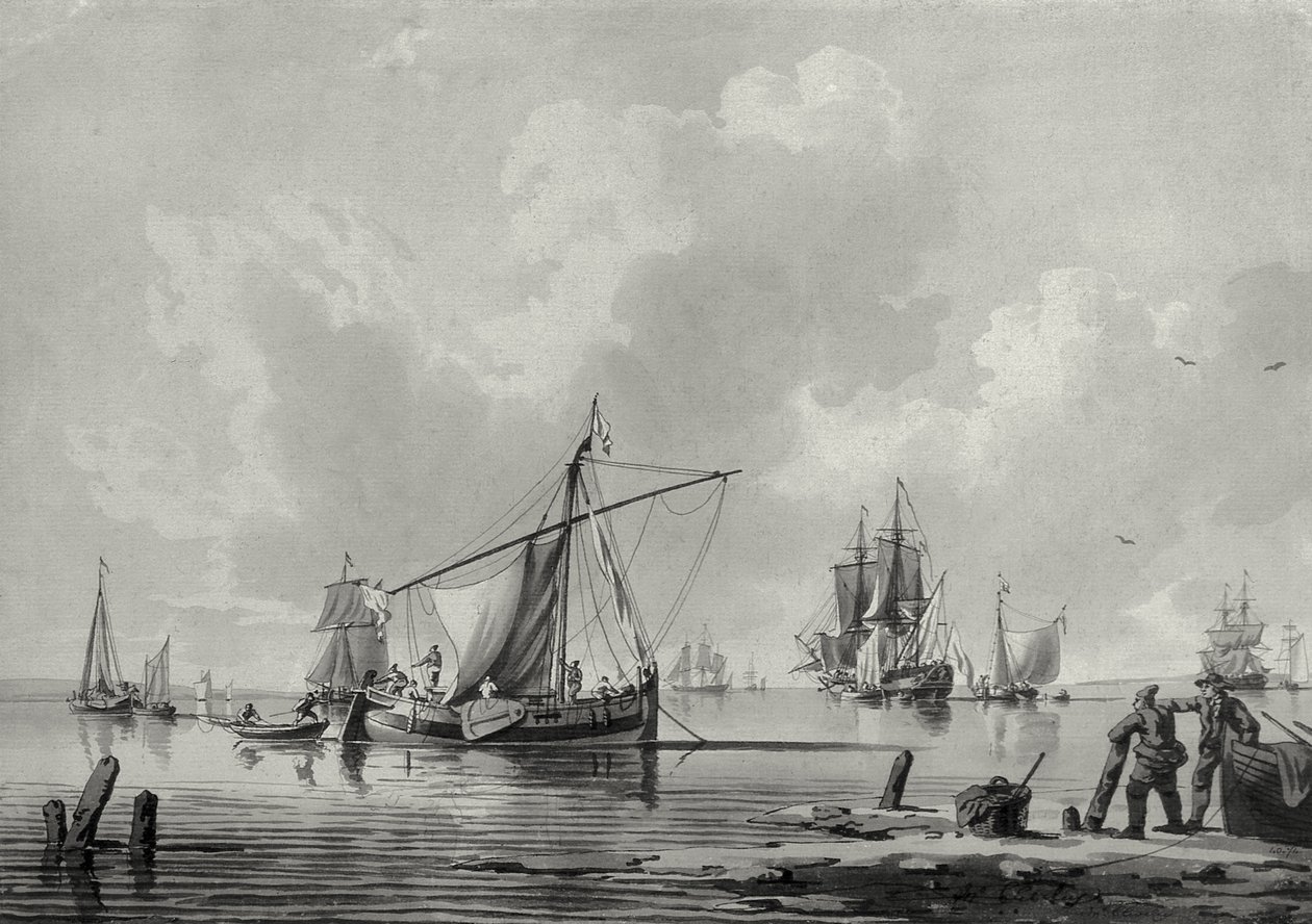 Nakliye ile Nehir, 18. yüzyıl (çizim) by John the Younger Cleveley