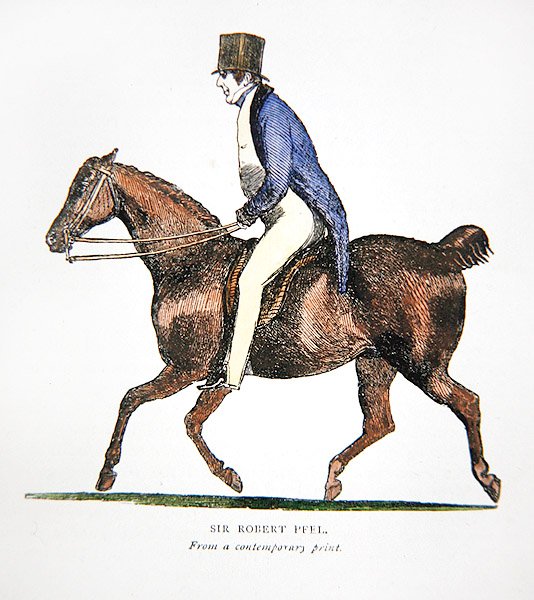 Sir Robert Peel, çağdaş bir baskıdan (renkli lito) by John  Doyle