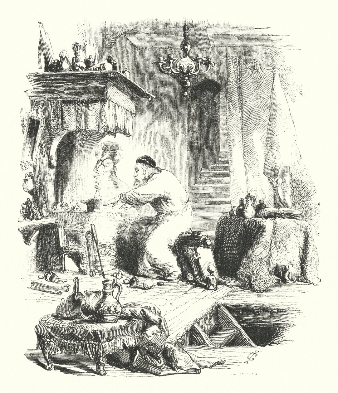Simyacı (gravür) by John (after) Gilbert