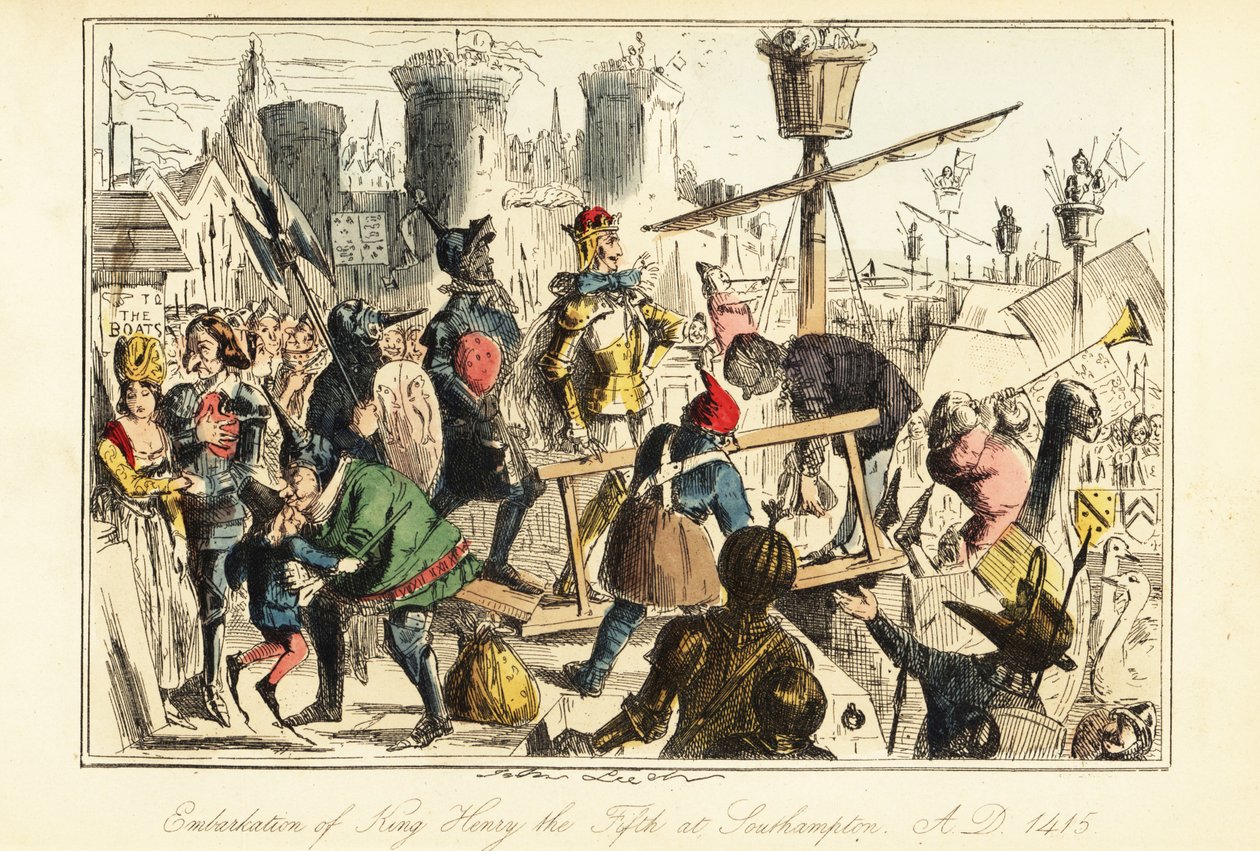 İngiltere Kralı Henry V, Southampton'da Trinity'ye binerken by John (after) Leech