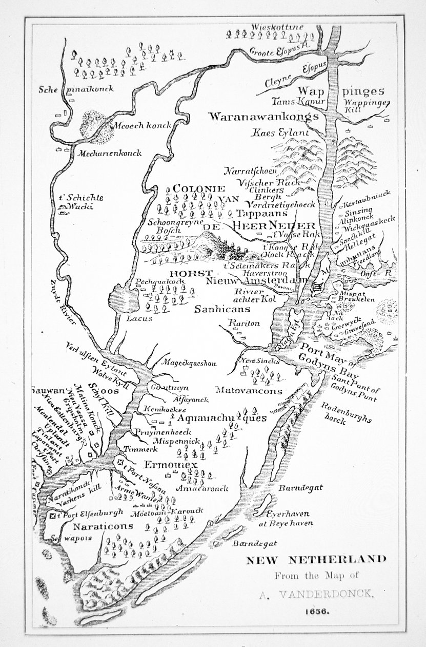 Sömürge Amerika: Yeni Hollanda Hollanda Kolonisi (lito) by John (after) Vanderbank