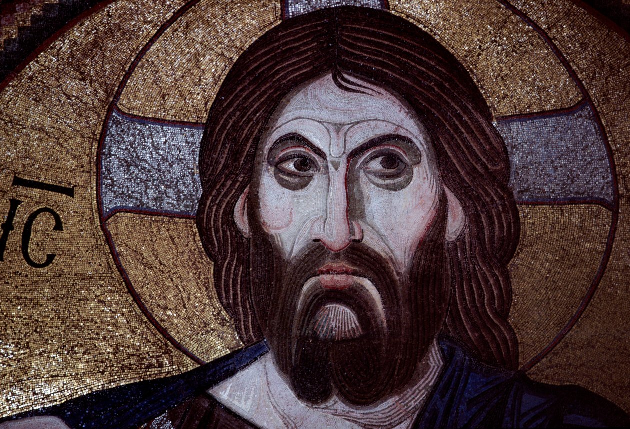 Christ Pantocrator, Daphni veya Dafni manastırındaki mozaik (UNESCO Dünya Mirası Listesi) by Walter Charles Mills