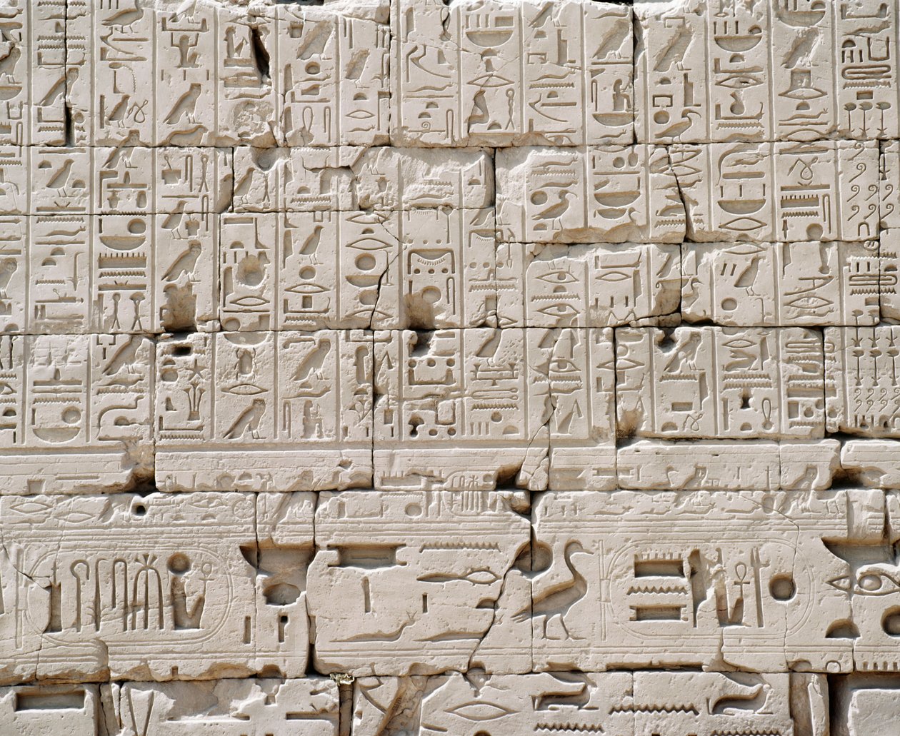 Mısır, Luksor Valiliği, Karnak, Büyük Amon Tapınağı, Büyük Hipostil Salonu, Dış Duvar Detayı by Walter Charles Mills