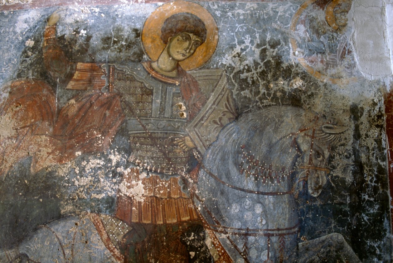 Aziz George, Ioannis Pagomenos tarafından Agios Georgios Kilisesi, Anidri, Girit, Yunanistan tarafından fresk by Walter Charles Mills