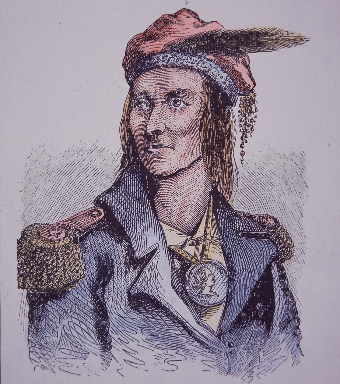 Tecumseh (renkli gravür) by Walter Charles Mills