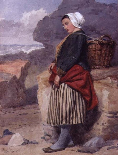 Bir Boulogne balıkçı kızı by John Absolon