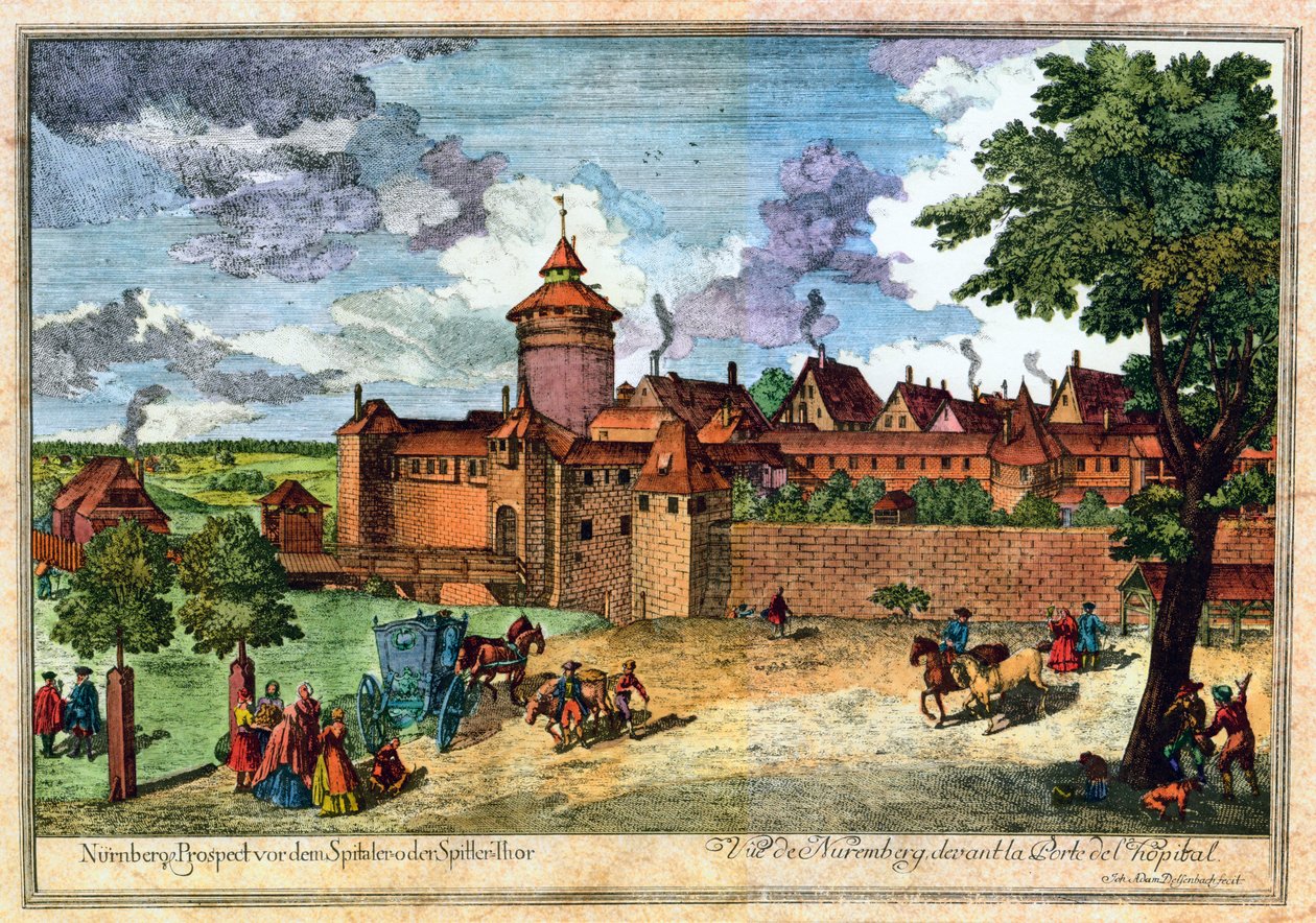 Hastane kapısı, Nürnberg, Almanya, 17. veya 18. yüzyıl. by John Adam