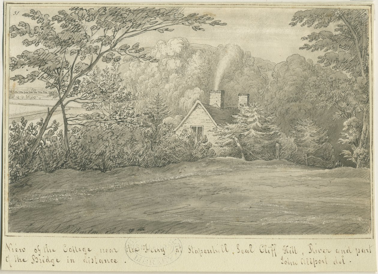 Burton-upon-Trent: kalem ve mürekkeple çizim, nd [1799-1854] by John Allport