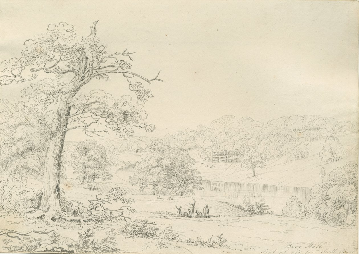 [Büyük] Barr Hall: karakalem, nd [1799-1854] by John Allport