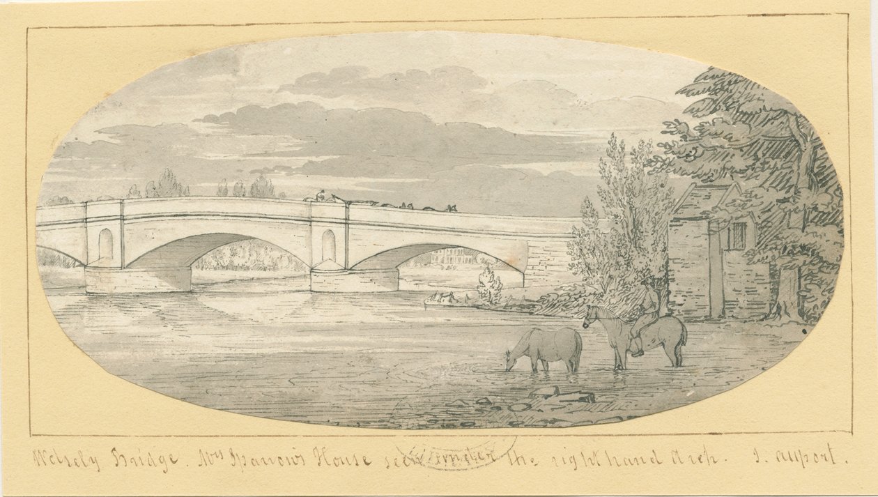 Wolseley Köprüsü: kalem ve yıkama çizimi, nd [1799-1854] (çizim) by John Allport