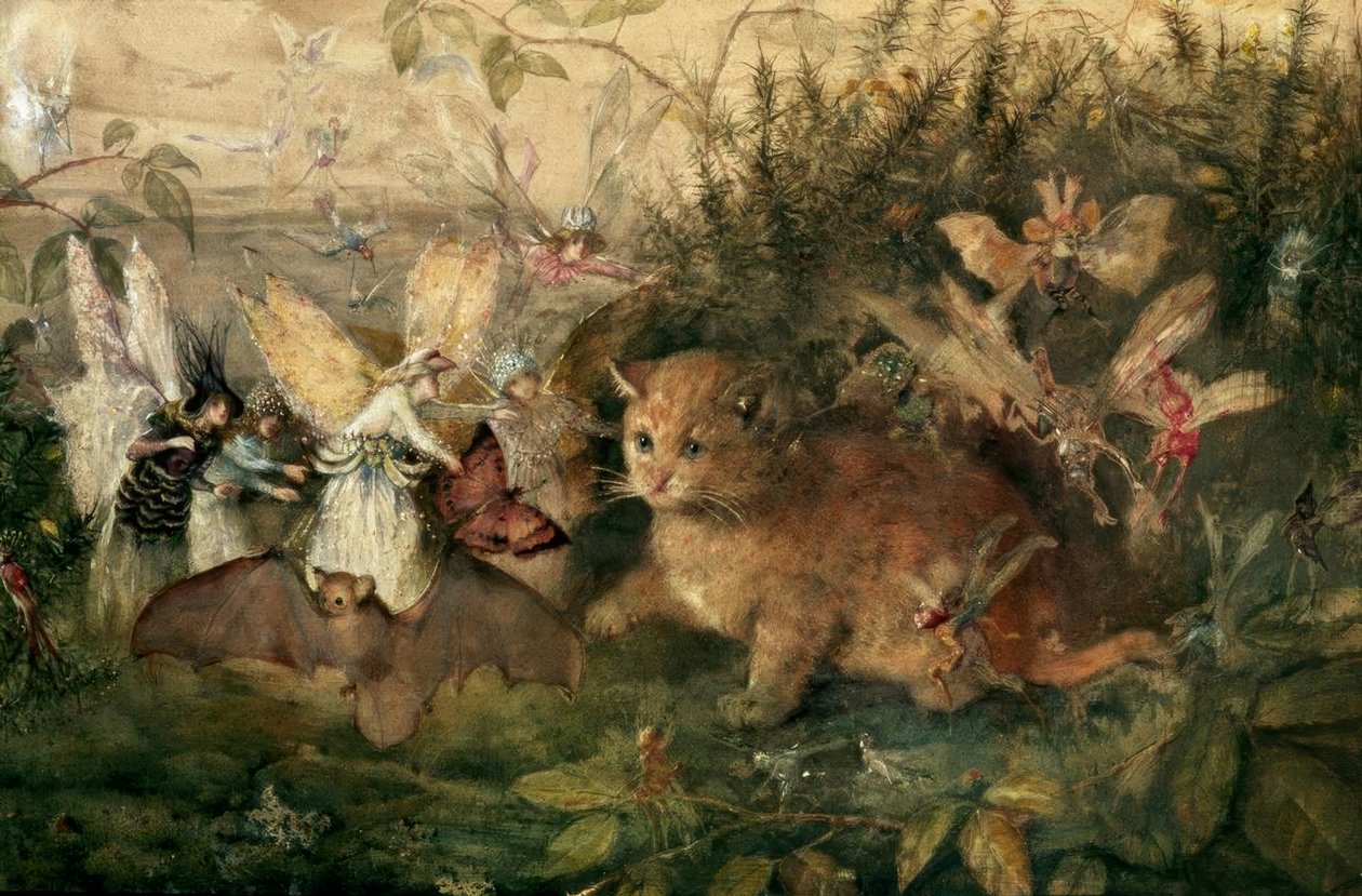 periler arasında kedi by John Anster Fitzgerald