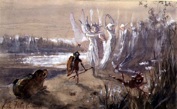 Peri Alayında Bir Duruş (suluboya, kağıt üzerine guaj) by John Anster Fitzgerald